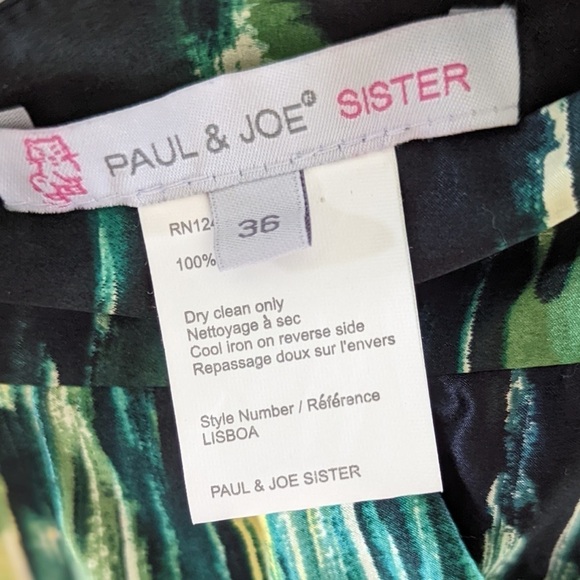 Paul & Joe Sister Green and Yellow Silk Print Lisboa Mini Skirt Size 36 or US 4 - Picture 3 of 7